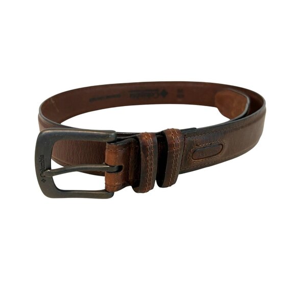 Columbia Mens Genuine Leather Belt Size 38 Brown - Picture 2 of 7